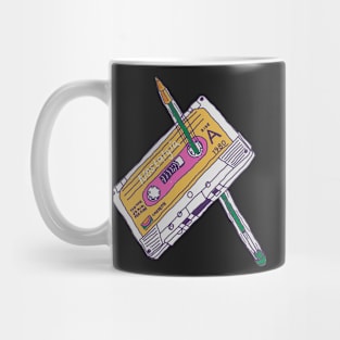 pencil in audio cassette (Rewound) Mug